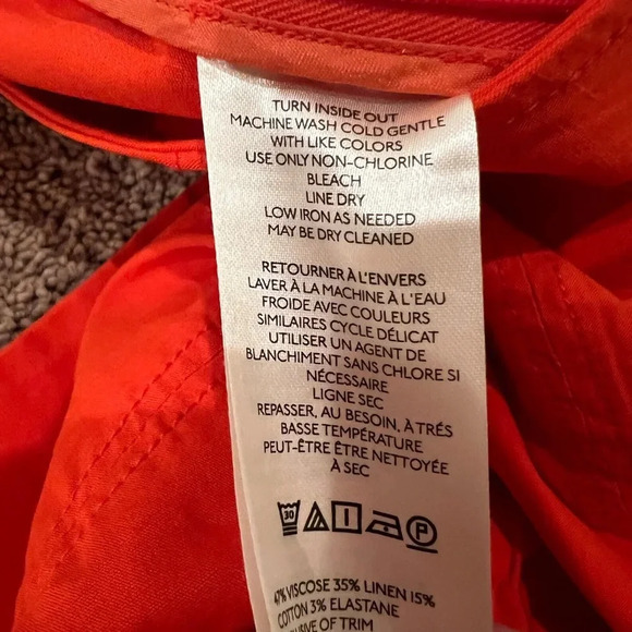 NWT new Anthropologie maeve structured bombshell capris pants red 6 orange - Picture 10 of 15